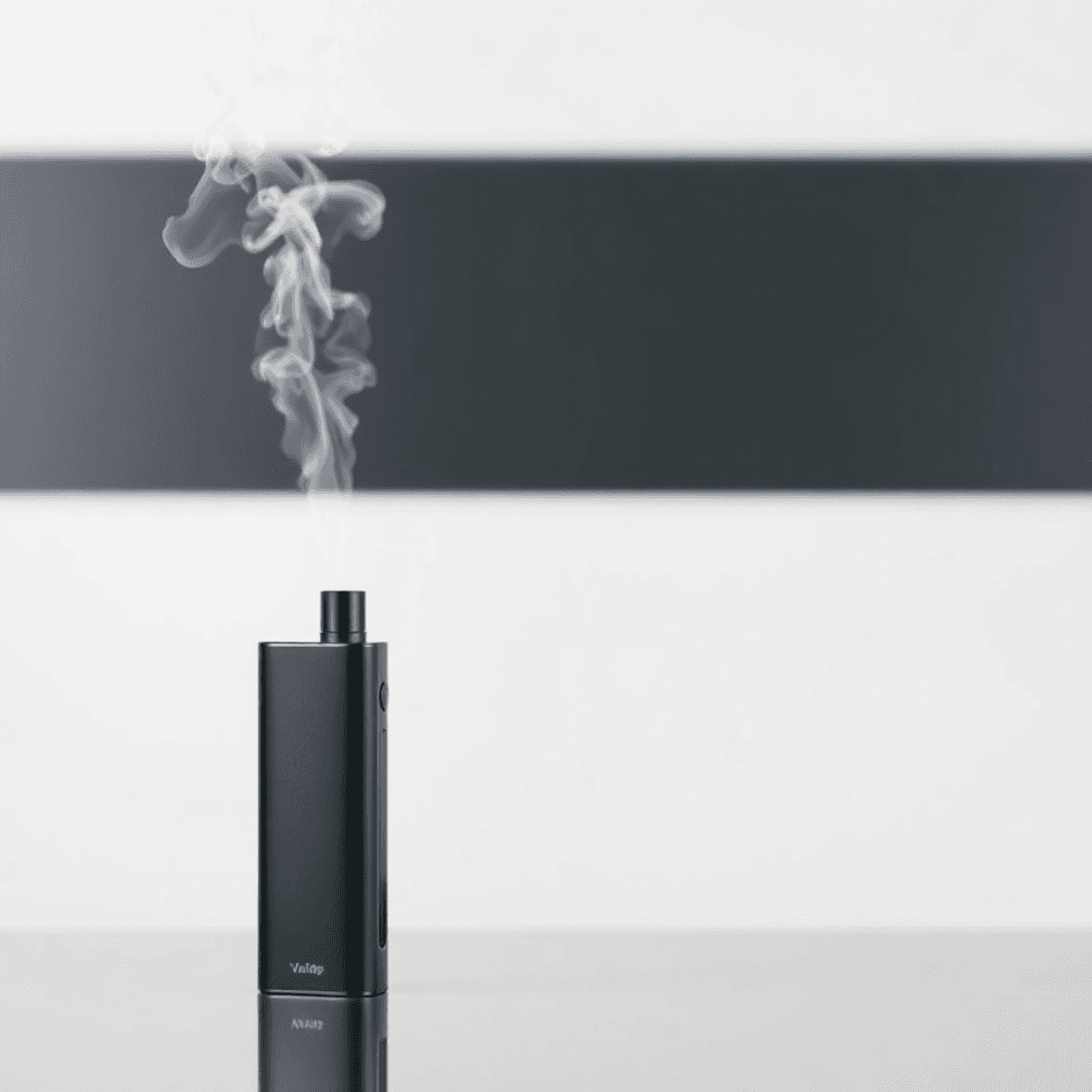 A sleek modern vape device releasing a gentle vapor cloud against a clean, minimalist background.